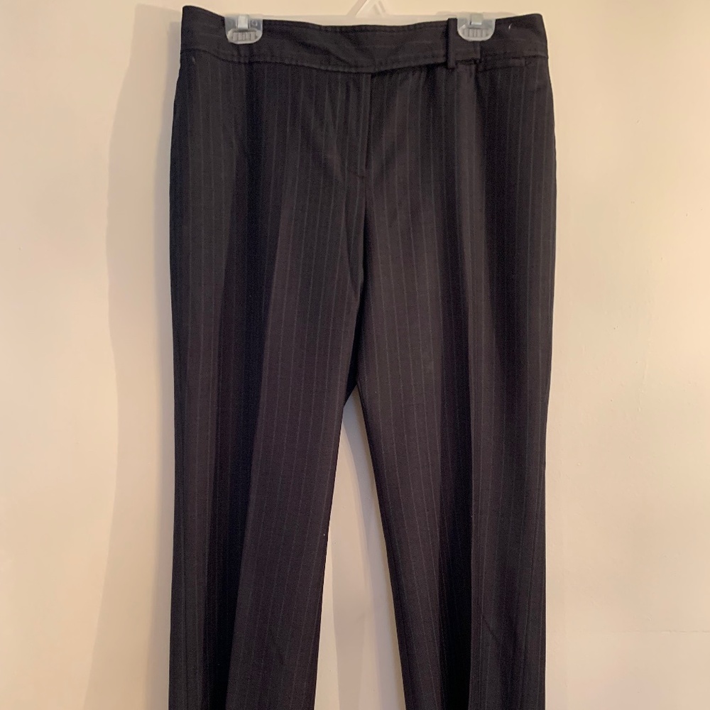 Ann Taylor Margo charcoal gray pinstriped dress pant.  Size 10